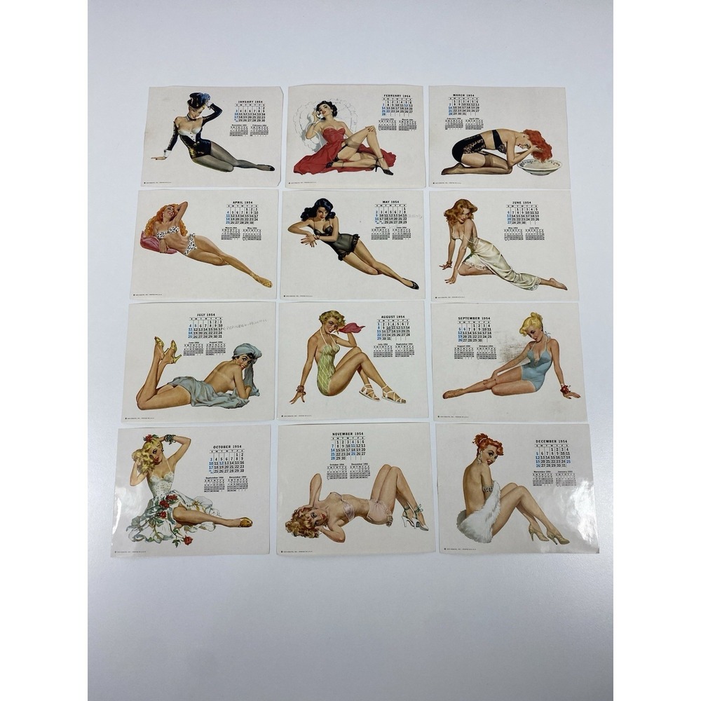 1954 Esquire Magazine Desktop Pinup Calendar Holder‎ ~ 12 Months